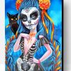 Sugar Skull Woman With A Black Cat Paint By Number