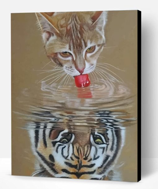 Tiger Water Reflection Paint By Number