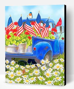 Truck Floral Garden Paint By Number