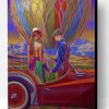 Vintage Couple And Colorful Hot Air Balloon Paint By Number