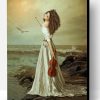 Vintage Violinist On The Beach Paint By Number