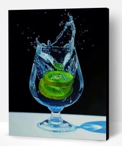 Kiwi Fruit In Water Glass Paint By Number