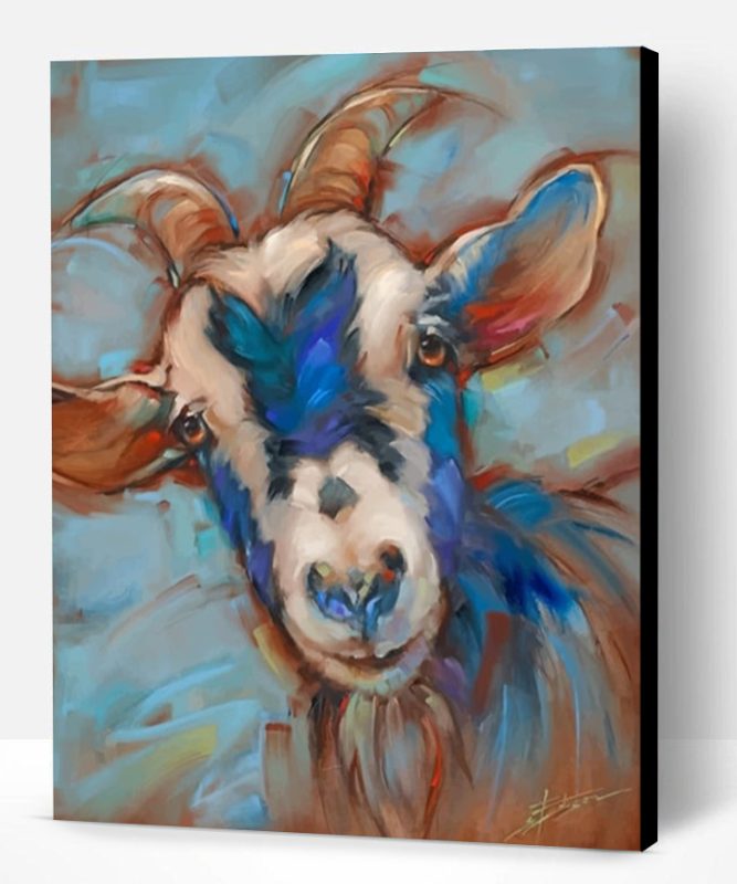 White And Blue Goat Paint By Number