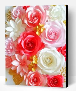 White And Pink Flowers Paint By Number