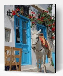 White Donkey In Greece Paint By Number
