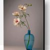 White Flowers In A Blue Vase Paint By Number