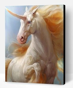 White Unicorn Paint By Number