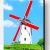 White Windmill Paint By Number