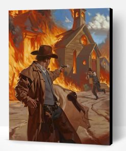Wild West Gunfight Paint By Number