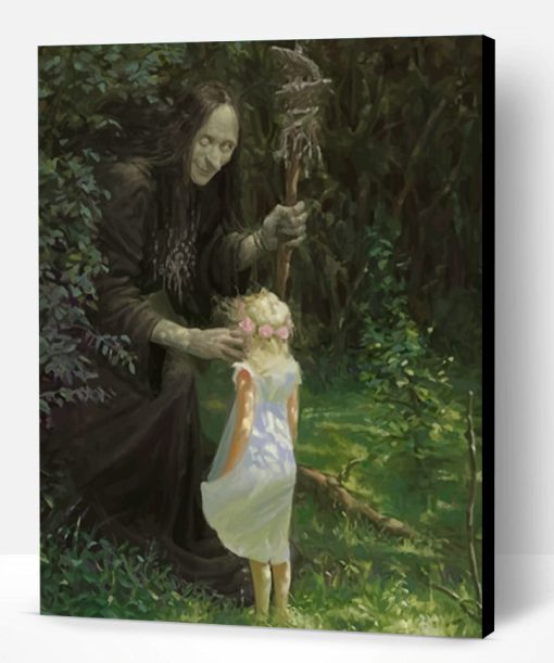 Witch And Little Girl Paint By Number