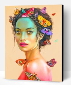 Woman And Butterflies Paint By Number