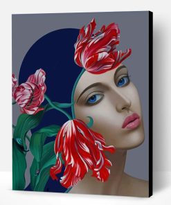 Woman And Flowers Paint By Number