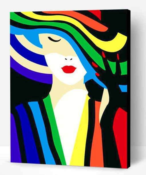 Colorful Woman Illustration Paint By Number