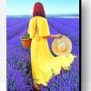 Woman In A Lavender Field Paint By Number