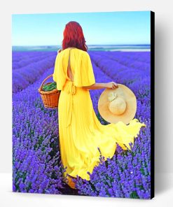 Woman In A Lavender Field Paint By Number