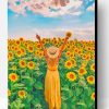 Woman In A Field Of Sunflowers Paint By Number