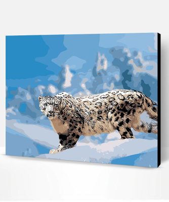 Snow Leopard in Winter Paint By Number