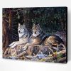 Wolves in Snow Forest Paint By Number