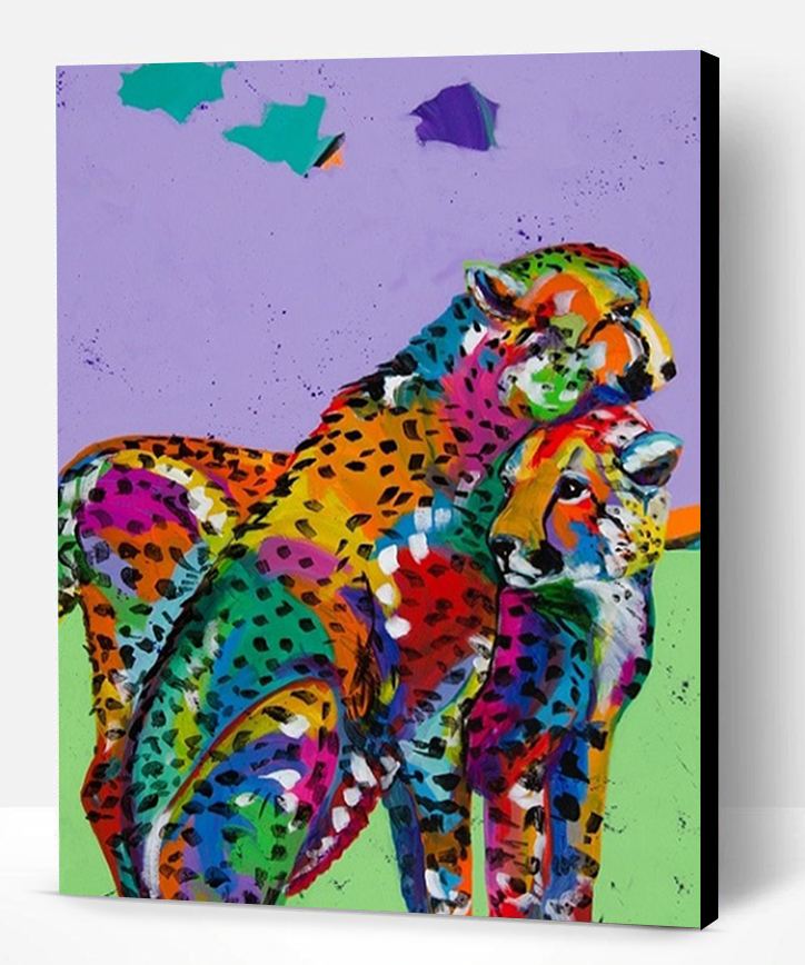 Colorful Cheetah Animals Paint By Numbers - Paint By Numbers PRO