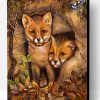 Fox Cubs in Den Paint By Number