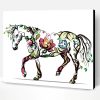 Horse Flower Silhouette Paint By Number