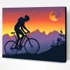 Mountain Biker On Step Hills At Sunset Paint By Number