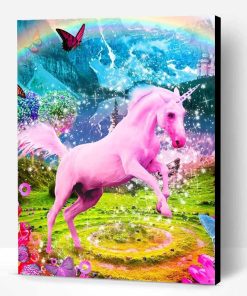 Pink Unicorn in Heaven Paint By Number