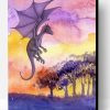 Purple Flying Dragon Paint By Number