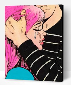 Sad Broken Girl Crying Pop Art Paint By Number