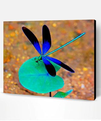 Black And Blue Dragonfly Paint By Number