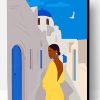 Black Woman In Santorini Paint By Number