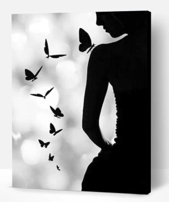 Butterfly Woman Silhouette Paint By Number