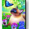 Cat And Blue Butterfly Paint By Number