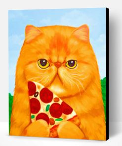 Cat Eating Pizza Paint By Number