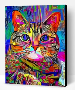 Colorful Abstract Cat Paint By Number