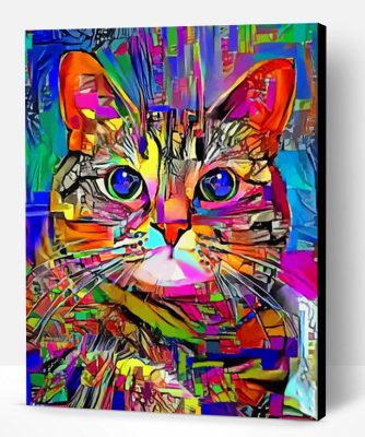 Colorful Abstract Cat Paint By Number