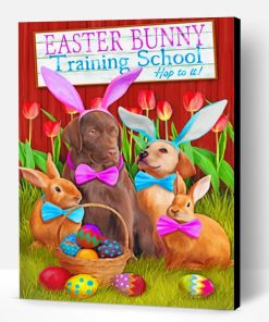 Easter Bunny Training School Paint By Number