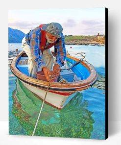 Fisherman On A Boat Paint By Number