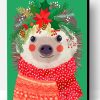 Hedgehog Celebrating Christmas Paint By Number