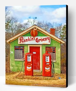 Old Gas Station Paint By Number
