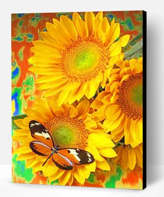 Butterfly On A Sunflower Paint By Number