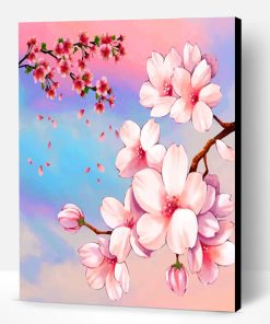 Pink Cherry Blossoms Paint By Number