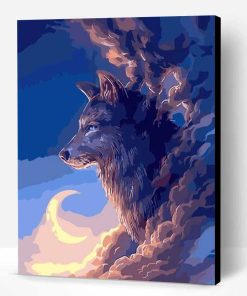 Wolf In The Clouds Paint By Number