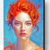 Red Head Beautiful Lady Paint By Number