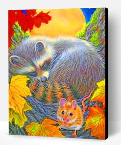 The Sleeping Raccoon Paint By Number