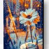 White Flower In A Glass Paint By Number