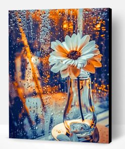 White Flower In A Glass Paint By Number