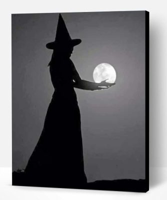 Witch Holding The Moon Paint By Number