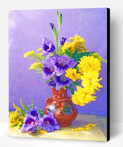 Yellow And Purple Flowers Paint By Number