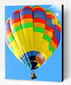 Yellow Blue Hot Air Balloon Paint By Number